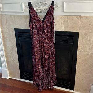 Adelyn Rae Chic High Low midi Dress in Black and Red